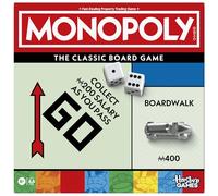 Monopoly Jeu de société Classique avec Plateau de Rangement et jetons Plus Grands | À partir de 8 Ans | 2 à 6 Joueurs | Jeux familiaux pour Enfants et Adultes | Cadeaux pour Enfants et Adultes