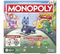 Monopoly Jeu de société junior (édition 2026) | 2 jeux en 1 pour jeunes enfants, plateau double face | À partir de 4 ans | 2 à 4 joueurs | 20 minutes | Cadeaux pour enfants d'âge préscolaire - Version