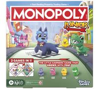 Parker Jeux Jeu de société Monopoly Junior (édition 2026) – 2 jeux en 1, plateau double face, 4+