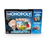 Monopoly Super Electronic Banking (jeu en boîte avec lecteur électronique Hasbro Gaming, version italienne).