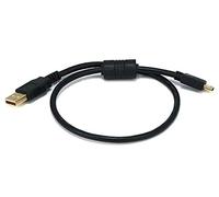 Monoprice 105446 0,5 m USB 2.0 A mâle vers Mini-B 5 Broches mâle 28/24 AWG câble avec Noyau de ferrite - Plaqué Or