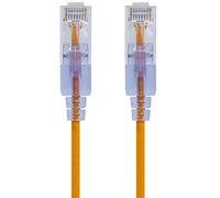 Monoprice - 116322 SlimRun Câble de raccordement Ethernet Cat6A - Fil de cuivre nu RJ45 UTP sans accroc 10 G 30 AWG 0,9 m jaune - Lot de 10