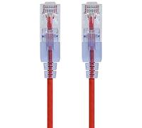 Monoprice - 116334 SlimRun Câble de raccordement Ethernet Cat6A - Fil de cuivre nu RJ45 UTP sans accroc 10 G 30 AWG 4,3 m rouge lot de 10