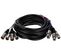 Monoprice Câble serpent XLR vers XLR à 4 canaux - 6,10 m - Noir/argent, M/F avec boîtiers de connecteurs métalliques, gaine en plastique et caoutchouc
