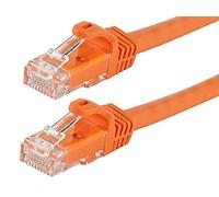 Monoprice Cat6 25ft Orange Patch Cable UTP 24AWG 550MHz Pure Bare Copper Snagless RJ45 Flexboot Series Ethernet Cable- Pack of 1