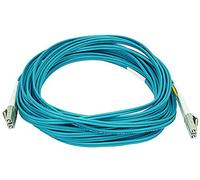 Monoprice Fiber Optic Cable - LC to LC, OM3, 50/125 Type, Multi Mode, 10Gb, Duplex, 2mm Cable Diameter, 10 Meter, Aqua