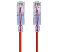 Monoprice Lot de 10 câbles de raccordement Cat6A de 0,9 m, rouge, UTP 30 AWG, 10 G, en cuivre pur nu, sans accroc, câble Ethernet RJ45 série SlimRun