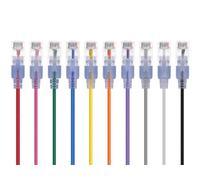 Monoprice Lot de 10 câbles de raccordement Ethernet, catégorie 6A, 10 Couleurs, 15,2 cm, UTP 0,05 mm² 10 G en cuivre Pur Nu, Embout RJ45 « snagless », Gamme SlimRun