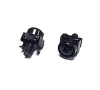 Monoprice Lot de 50 écrous, vis et rondelles pour montage sur rack de serveur M6 x 16 mm Plaqué zinc, noir, pour rack d'armoire ou de serveur taraudé avec rails universels à trou carré 12/24