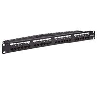 Monoprice Panneau de Brassage 24 Ports Cat6 Non blindé certifié UL, 1U, 110/double IDC, avec Barre de Support de Fil, façade métallique, PoE+ (TAA)