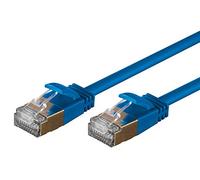 Monoprice SlimRun Câble de raccordement Ethernet Cat6A - Cordon réseau Internet - RJ45, toronné, STP, fil de cuivre nu pur, 36 AWG, 0,4 m, bleu