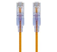 Monoprice Lot de 10 câbles de raccordement jaune Cat6A 0,3 m UTP 30 AWG 10 G en cuivre pur nu sans accroc RJ45 série SlimRun