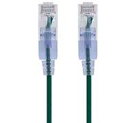 Monoprice SlimRun Lot de 10 câbles de raccordement Ethernet Cat6A - 1,5 m - Vert - RJ45 550 MHz UTP - Fil de cuivre nu pur 10 G 30 AWG
