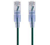 Monoprice SlimRun Series SlimRun Lot de 10 câbles de raccordement Ethernet Cat6A sans accroc RJ45 550 MHz UTP en cuivre nu 10 G 30 AWG Vert