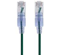 Monoprice SlimRun Series SlimRun 116315 Lot de 10 câbles de raccordement Ethernet Cat6A sans accroc RJ45 550 MHz UTP 10 G 30 AWG Vert