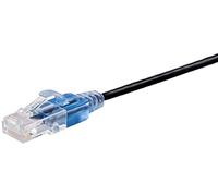 Monoprice SlimRun Series SlimRun Lot de 5 câbles de raccordement Ethernet Cat6A - 15,2 m - Cordon réseau Internet - RJ45, toronné, UTP, fil de cuivre nu pur, 30 AWG - Noir