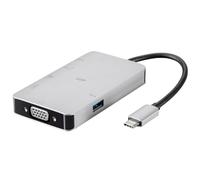 Monoprice USB-C vers Usb3.0 a en Alliage d'aluminium plaqué Nickel Adapter - Argent | VGA, HDMI 4 K @ 30hz, RJ45, USB C données, 100 W