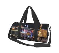 Monorail Sac de sport imprimé train avec poche humide et compartiment à chaussures, sac de voyage pour homme et femme, Las Vegas Night View, Taille unique, Sac de voyage