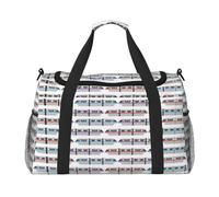 Monorail Sac de voyage en train avec fermetures éclair et poignées, grand sac de sport pliable pour vacances en famille, Noir , Taille unique