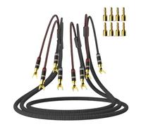 Monosaudio Câble de haut-parleur HiFi - Connecteur amovible - Fiche banane plaquée or - Câble de haut-parleur haut de gamme pour CD/DVD Decorder Amplificateur Système de scène (S801, 2,5 m/8,2 FT)