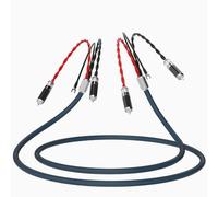 Monosaudio TA205R Câble de bras de lecture 1,5 m 5N OFC plaqué argent, 4 x RCA/RCA argentés, double blindage 98 % + terre, câble phono HiFi pour platine/amplificateur