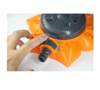 MonoSora Arroseur de jardin rotatif à 360° 8 fonctions pour arrosage automatique de pelouse et plantes Orange