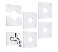 MonoSora Lot de 5 cache-brides murales carrées en ABS de 32 mm pour salle de bain, cuisine, plomberie et gestion des câbles, blanc