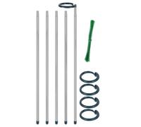 MonoSora Piquets de support extensibles de 43 à 82 cm réglables en alliage d'aluminium pour plantes en pot, légumes, tomates, monstera avec 50 attaches vertes