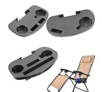 MonoSora Porte-gobelet polyvalent à fixer pour chaises d'extérieur avec cadre tubulaire rond et plateau en plastique noir pour boissons, collations et appareils mobiles