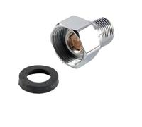 MonoSora Queue de valve de radiateur en acier inoxydable - Raccord femelle 3/4" x 1/2" - Filetage mâle - Pour salle de bain - Accessoires de système de chauffage - Argent