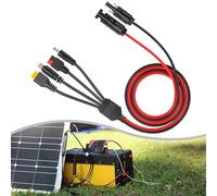 MonoSora Répartiteur de câble d'extension pour panneau solaire 4 en 1 avec connecteurs XT60, DC 8 mm et 5,5 mm, 1 m, 12 AWG, étanche IP68, pour centrales électriques portables
