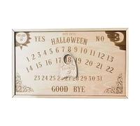 MonoSora Tableau de compte à rebours d'Halloween pour décoration, calendrier rustique en bois 30 x 16 x 0,6 cm avec pièces mobiles, couleur bois d'origine