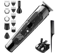Monovon Hair Clipper for Men, 6-in-1 Hair-Clippers for Men, Ipx7 Waterproof Cordless with LED Display, Intelligent LED Display Razor, Anti-Pinch System for Safe Shaving (1 Set)