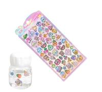 Monozoz Autocollants mignons pour bouteille d'eau, autocollants 3D à paillettes - Texture cristal en résine pour scrapbooking, bouteille, carnet de notes, journal, téléphone
