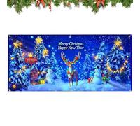 Monozoz Bannière de porte de garage de Noël | Grande décoration extérieure étanche à DEL - Décoration de porche de garage - Pour maison, cour, mur, porche, terrasse
