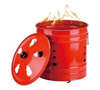 Monozoz Baril de Combustion avec Couvercle - Poignée Ergonomique - Brûleur de Papier - Seau Anti-étincelles pour Jardin, terrasse, Plage, Porche, Balcon, arrière-Cour, terrasse intérieure