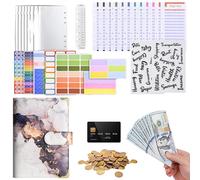Monozoz Classeur budgétaire A6 à 6 anneaux | Classeur budgétaire A6 avec fermeture à boucle magnétique pour ranger stylos, cartes