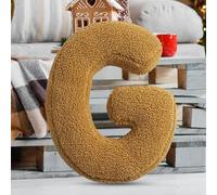 Monozoz Coussin doux en peluche avec lettres de l'alphabet anglais, lettre initiale de A à Z, lettre anglaise pour enfants, amis, famille