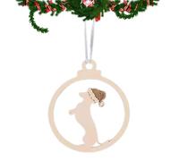 Monozoz Décoration de Noël en forme de chiot - Décorations de Noël vintage, artisanat de vintage en bois griffe de chien et découpes de chien, décorations pour mariage, vacances