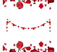 Monozoz Décorations de Saint-Valentin - Pendentifs en feutre en forme de cœur de 2,5 m | Guirlande de cœurs feutrés - Pour maison, chambre, cheminée, mariage, mur, table