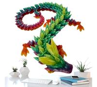 Monozoz Dragon imprimé - Collection de Dragon articulé - Cristal de la mobilité - Décoration de Noël d'halloween pour la Maison et Le Bureau 30 cm
