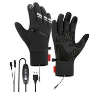 Monozoz Gants chauffants USB | Moufles électriques imperméables réutilisables pour écran tactile, gants USB portables | pour la chasse, le camping, le golf, le travail, la moto, les bureaux en plein