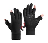 Monozoz Gants d'hiver thermiques coupe-vent avec 2 doigts coupés | Gants d'hiver unisexes pour l'équitation, équipement de pêche sur glace pour activités de plein air