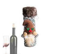 Monozoz Housses de bouteille de vin en forme de nain de Noël - Housse de bouteille de champagne - Décoration de Noël - Décoration de bouteille de vin pour décoration de table, Vert, 1 count (Pack of 1