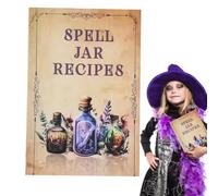 Monozoz Livre de sorcellerie - Contenu détaillé portable - Livre complet de sorcellerie | Fournitures de sorcier pour la maison, l'école, les voyages, les fêtes et les rassemblements