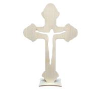 Monozoz Lot de 10 croix en bois pour travaux manuels, centres de table, décoration creuse pour la maison