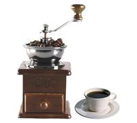 Monozoz Moulin à café manuel - Moulin à café manuel - Moulin à grains de café rétro style antique en fonte à la main - Moulin à grains en bois - Noël