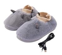 Monozoz Pantoufles chauffantes | Pantoufles d'intérieur chauffantes USB souples pour l'intérieur, chaussons chauffants électriques pour femmes