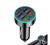 Monozoz Port de charge pour voiture, chargeur USB 66 W avec multi-ports, chargeur de téléphone de voiture, bloc chargeur de voiture, chargeur rapide multifonction pour téléphones et tablettes