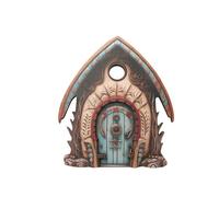 Monozoz Porte de Jardin féerique, Porte de Lutin - Porte Miniature créative en Bois - Décoration de souche d'arbre, Elfe - Accessoire de Jardin de fée pour chemins